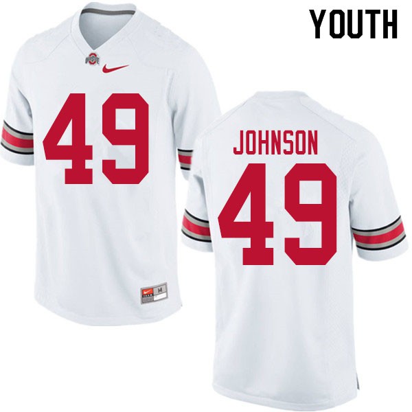 Ohio State Buckeyes #49 Xavier Johnson Youth Official Jersey White